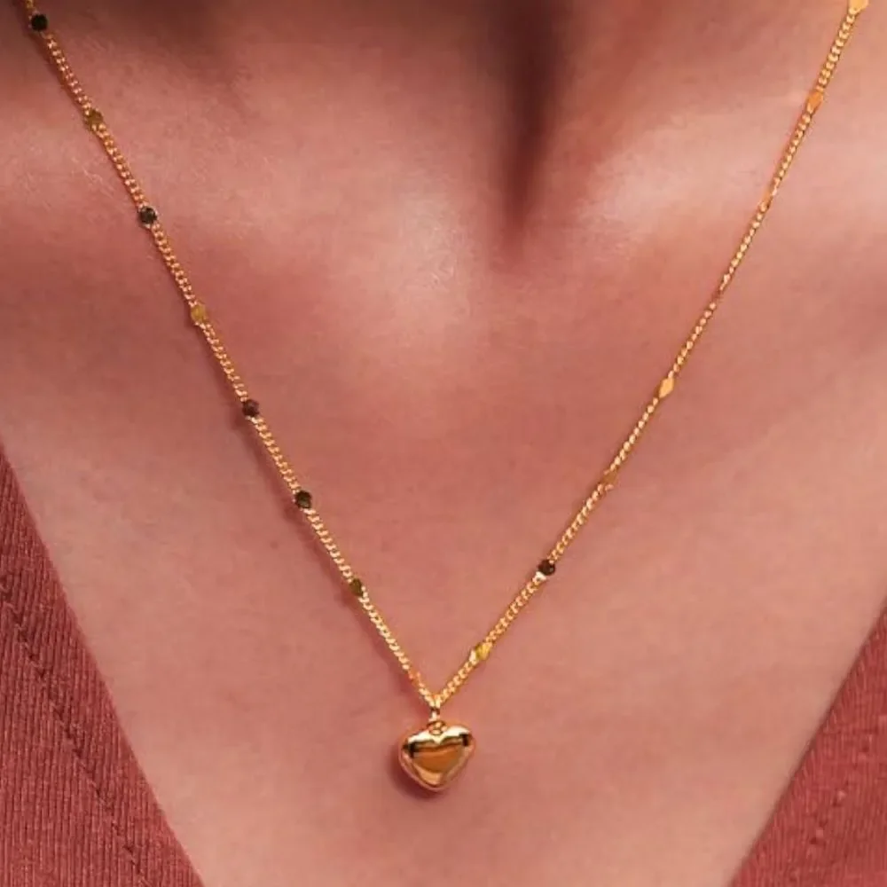 NEW 14K Gold Plated Gold Heart Pendant Necklace